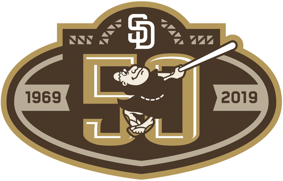 San Diego Padres 2019 Anniversary Logo 01 vinyl decal